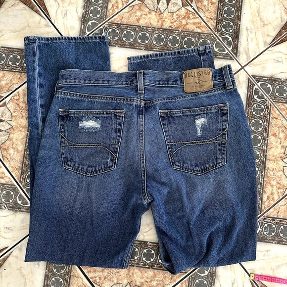 Distressed Ripped Hollister Mens Jeans 34 x 32 - Picture 2 of 7